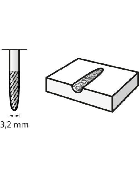 Punta de arpón de fresa de carburo de tungsteno 3,2 mm