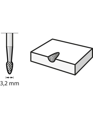 Punta de huevo de fresa de carburo de tungsteno 3,2 mm