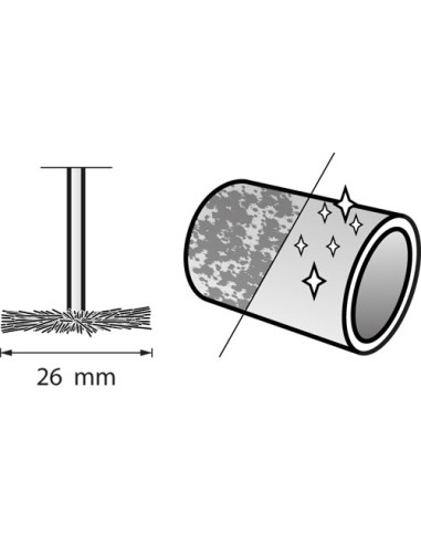 Cepillo abrasivo de alto rendimiento 26 mm