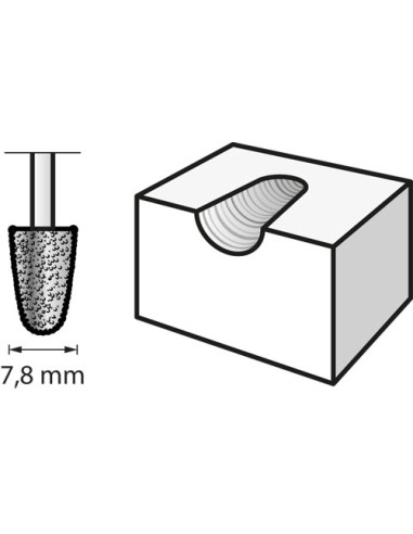 Fresa con dientes estructurados de carburo de tungsteno con forma cónica 7,8 mm
