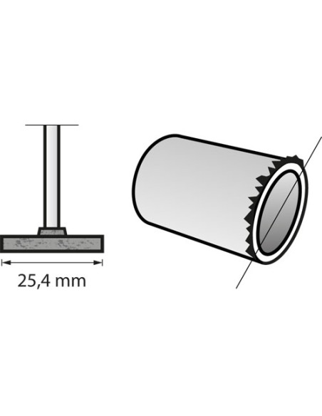 Punta de amolar de óxido de aluminio 25,4 mm
