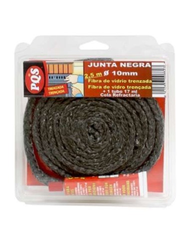JUNTA CHIMENEA PUERTAS 10MM FIBRA VIDRIO TRENZADA