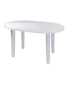 MESA OVAL MONOBLOCK 130X90CM BLANCO