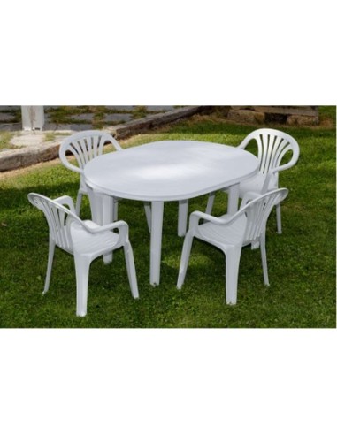MESA OVAL MONOBLOCK 130X90CM BLANCO