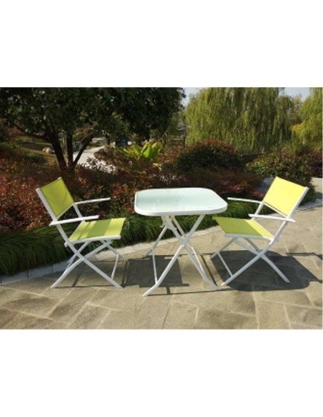 CONJUNTO CHIC COMPUESTO POR 1 MESA Y 2 SILLAS