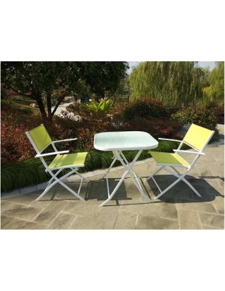 CONJUNTO CHIC COMPUESTO POR 1 MESA Y 2 SILLAS