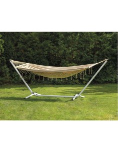 HAMACA BLANCA CON BARRA DE MADERA DE ABEDUL