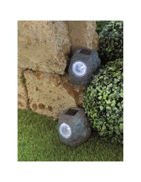LED SOLAR POLYRESINA PIEDRA PARA EXTERIOR