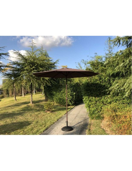 PARASOL REDONDO CON MANIVELA MOD.CARTAGENA MARRON 300X8X38