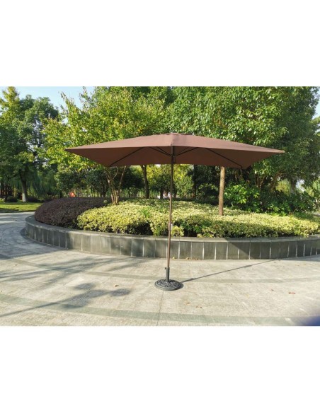 PARASOL RECT.CON MANIVELA MOD.CALETA MARRON 300X200X38