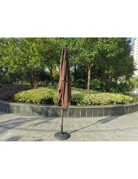 PARASOL RECT.CON MANIVELA MOD.CALETA MARRON 300X200X38