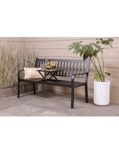 BANCO DE ALUMINIO NEGRO CON MESITA