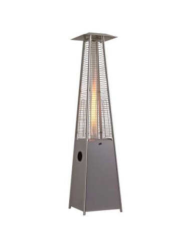 ESTUFA TERRAZA DE GAS FLAMME PIRAMIDE PLATA