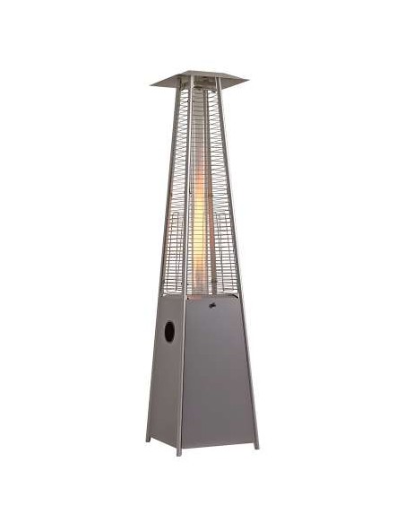 ESTUFA TERRAZA DE GAS FLAMME PIRAMIDE PLATA