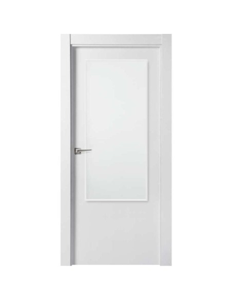 PUERTA BLOCK LACADA MACIZA LISO VIDRIO 2110X825X35 DERECHA