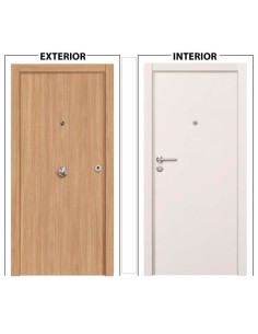 PUERTA BLOCK ROBLE EXTERIOR Y BLANCO LISO INTERIOR 2030X825X45DERECHA