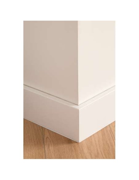 RODAPIE MDF HIDROFUGO MELAMINA BLANCA 220X90X12CON REGATA INTERIOR