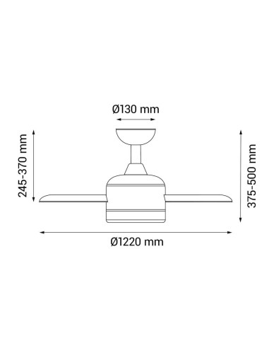 VENTILADOR TECHO MEDIANO PALA REVERSIBLE BALOO BLANCO