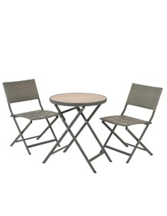 SET TALLINN GREY 2 SILLAS + 1 MESA