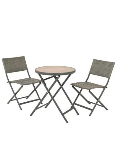 SET TALLINN GREY 2 SILLAS + 1 MESA