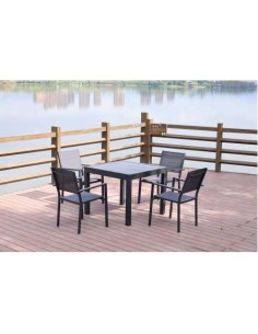 CONJUNTO NIMES MESA EXTENSIBLE 90/180X90X75 CM+ 4 SILLONES