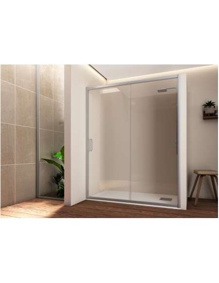 MAMPARA DUCHA FRONTAL EASY 140CM CROM.TRANSP.