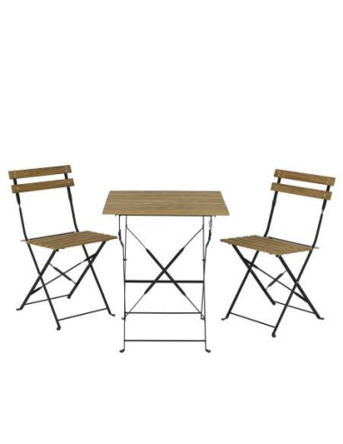 CONJUNTO LEEDS DE MADERA MESA + 2 SILLAS