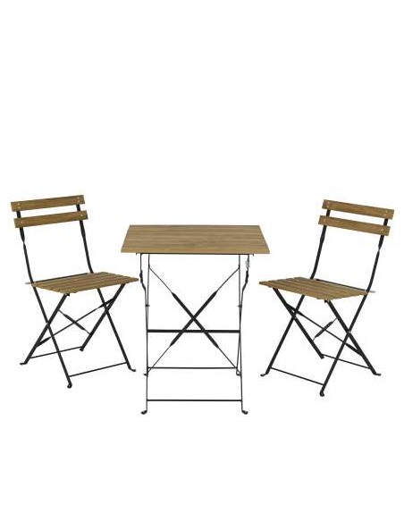 CONJUNTO LEEDS DE MADERA MESA + 2 SILLAS