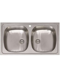 FREGADERO CLASICO ARES CUAD. 2SENOS 80X45