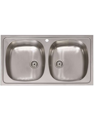 FREGADERO CLASICO ARES CUAD. 2SENOS 80X45