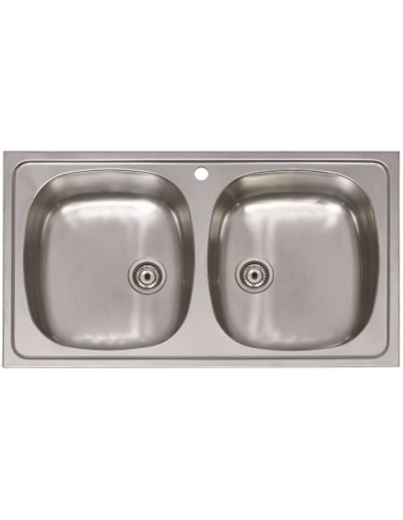 FREGADERO CLASICO ARES CUAD. 2SENOS 80X45