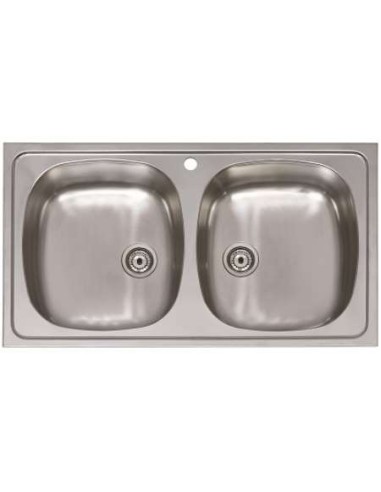 FREGADERO CLASICO ARES CUAD. 2SENOS 80X45