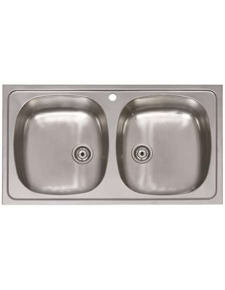 FREGADERO CLASICO ARES CUAD. 2SENOS 80X45