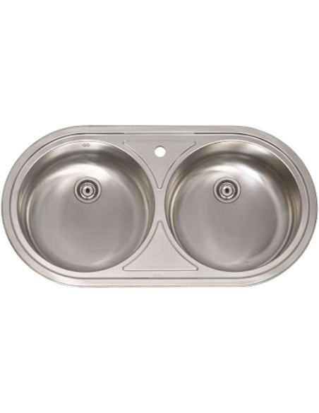 FREGADERO 2 SENOS LUJO INOX 84X44