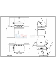 BARBACOA GAS TAHUNA 3 C/CARRO 2