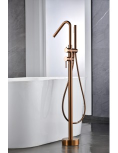 GRIFERIA MONOMANDO EXENTA DE BAÚERA CORCEGA ORO ROSA CEPILLA 2