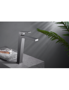 MONOMANDO LAVABO ALTO ART BLACK GUN METAL 2