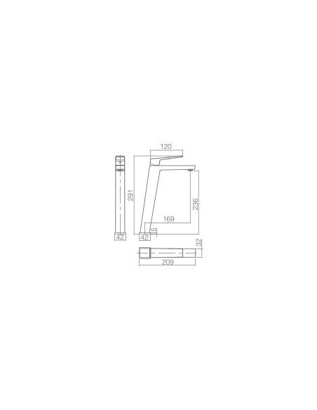 MONOMANDO LAVABO ALTO ART BLACK GUN METAL