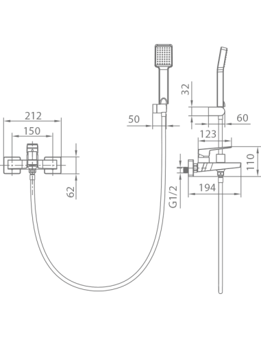KIT BAÚO/DUCHA MONOMANDO ART ORO CEPILLADO