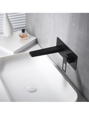 MONOMANDO EMPOTRADO LAVABO SUECIA NEGRO MATE