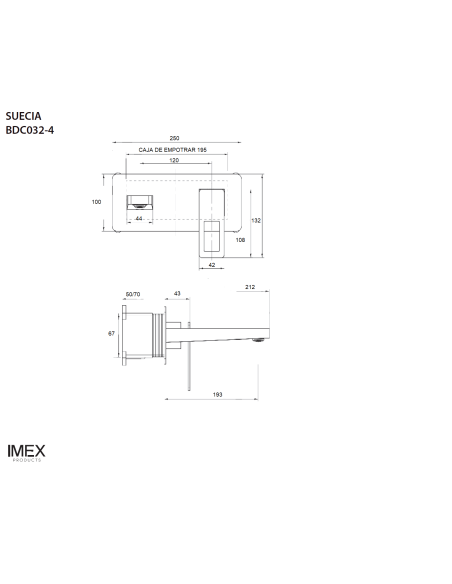 MONOMANDO EMPOTRADO LAVABO SUECIA NEGRO MATE