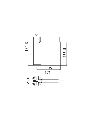 MONOMANDO LAVABO OLIMPO ORO CEPILLADO OLIMPO / V