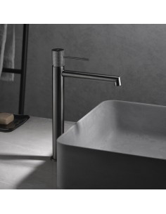 MONOMANDO LAVABO ALTO LINE BLACK GUN METAL 2