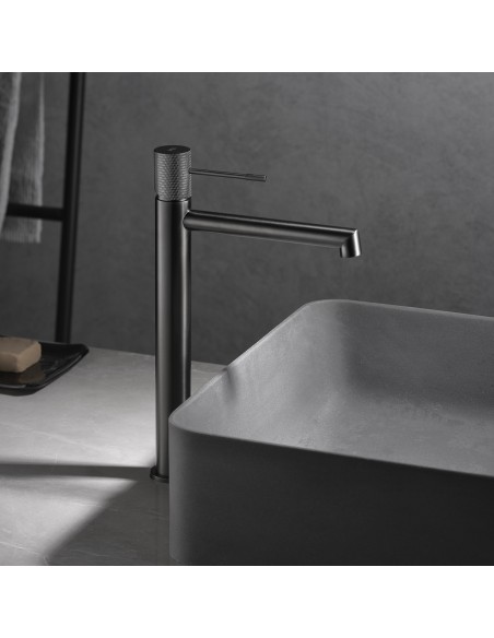 MONOMANDO LAVABO ALTO LINE BLACK GUN METAL