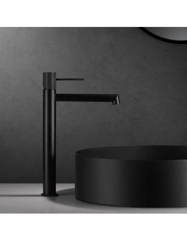 MONOMANDO LAVABO ALTO LINE NEGRO MATE