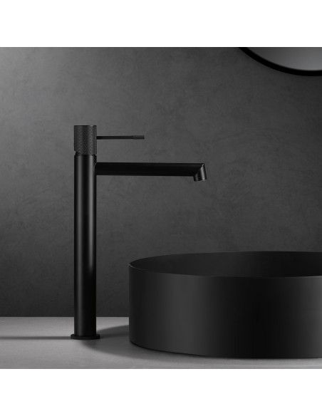 MONOMANDO LAVABO ALTO LINE NEGRO MATE