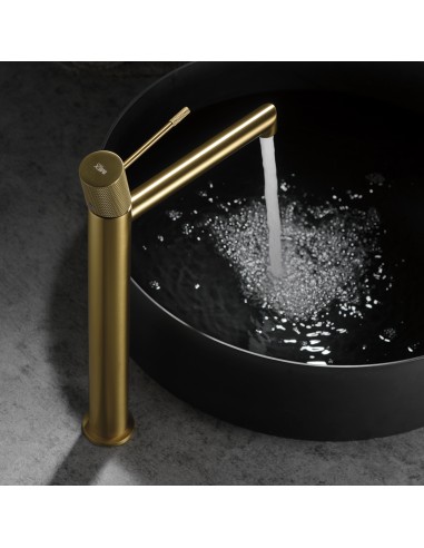 MONOMANDO LAVABO ALTO LINE ORO CEPILLADO LINE / TOP