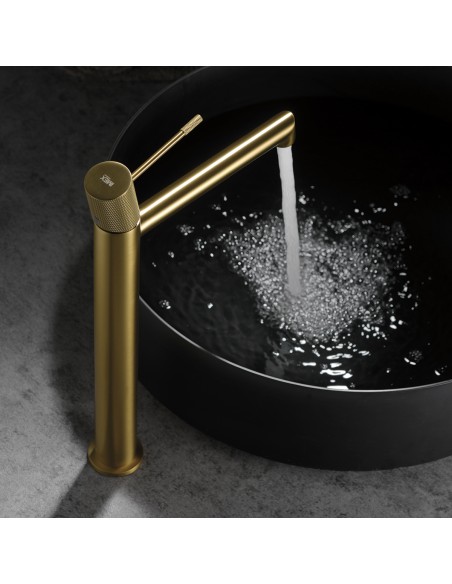 MONOMANDO LAVABO ALTO LINE ORO CEPILLADO LINE / TOP