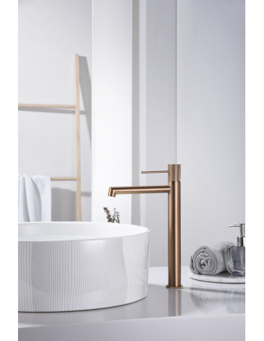 MONOMANDO LAVABO ALTO LINE ORO ROSA CEPILLADO LINE / TOP