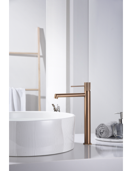 MONOMANDO LAVABO ALTO LINE ORO ROSA CEPILLADO LINE / TOP